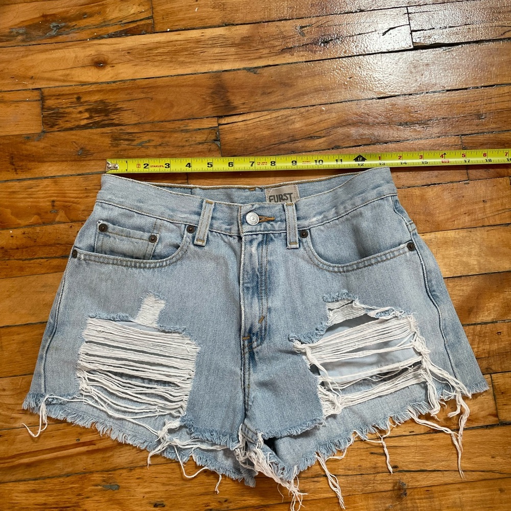 Furst of a Kind Distressed Denim Shorts